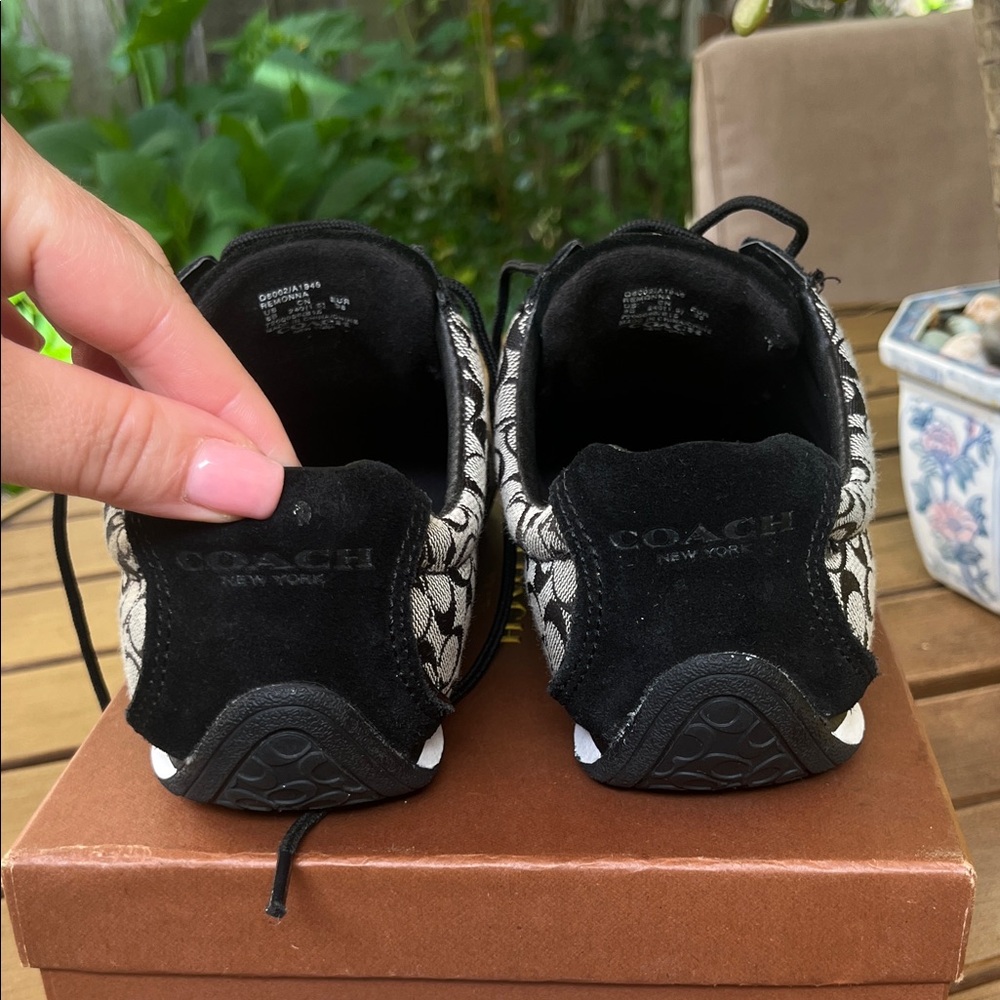 Coach Women's Logo Mesh Lace-Up Sneakers - Black. Authentic. - Picture 3 of 14